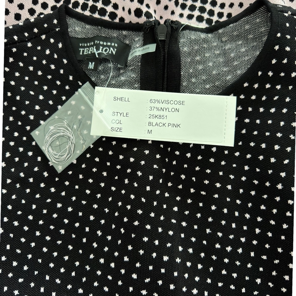 TERI JON Rickie Freeman Double Knit Dotted Rose Floral Printed A Line Midi Dress - Picture 13 of 17